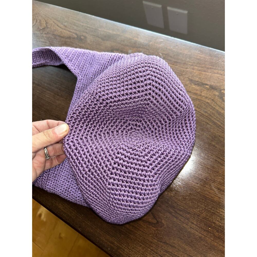The Sak lavender crocheted shoulder bag unstructured hobo purse - Picture 4 of 11